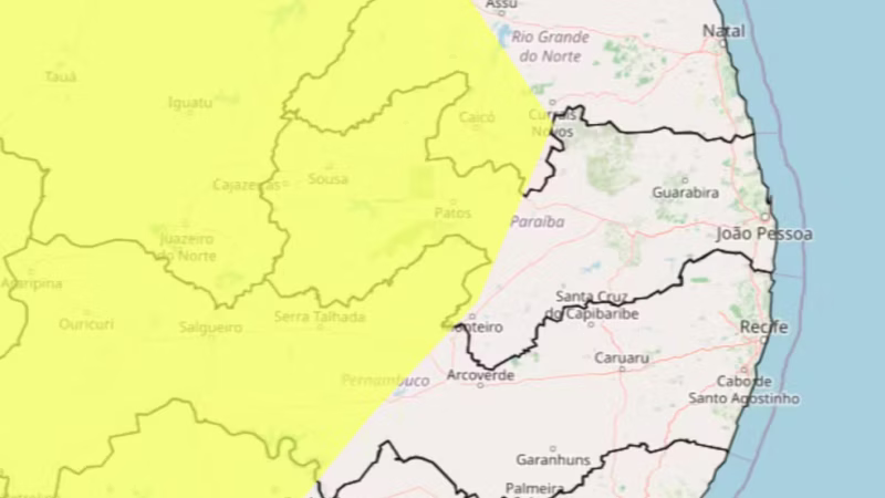 Inmet emite alerta de baixa umidade para mais de 95 cidades da PB